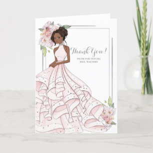 African American Bride Vrijgezellenfeest Toekomst  Bedankkaart