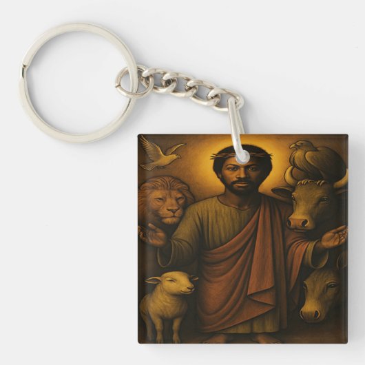African American Christian Art Keychain (Voorkant)