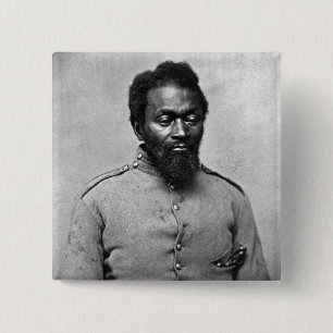 African American Civil War Soldaat, 1861 Vierkante Button 5,1 Cm