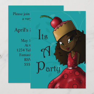 African American Girl Birthday Kaart
