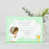 African American Girl First Community Damask Kaart (Staand voorkant)