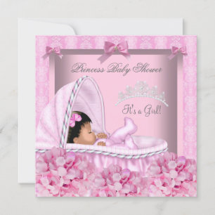 African American Little Prinses Baby shower Girl Kaart