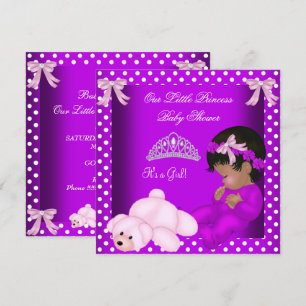 African American Little Prinses Baby shower Girl Kaart