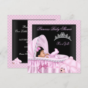 African American Little Prinses Baby shower Girl Kaart