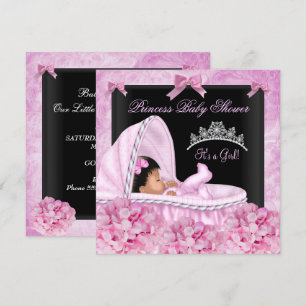 African American Little Prinses Baby shower Girl Kaart