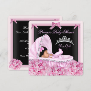 African American Little Prinses Baby shower Girl Kaart