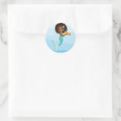 African American Mermaid Round Sticker (Tas)