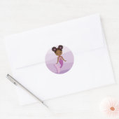 African American Mermaid Round Sticker (Envelop)