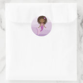 African American Mermaid Round Sticker (Tas)