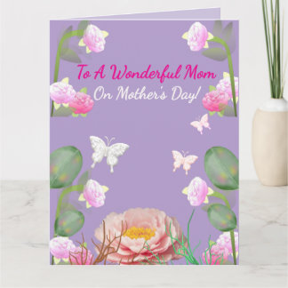 African American Pink Floral Mother's Day Kaart