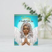 African American Praying Angel Briefkaart (Staand voorkant)