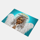 African American Praying Angel Deurmat (Schuin)