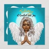 African American Praying Angel Feestdagenkaart (Voorkant / Achterkant)