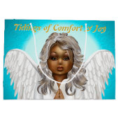 African American Praying Angel Groot Cadeauzakje (Achterkant)