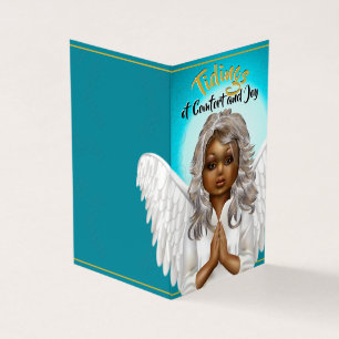 African American Praying Angel Kaart