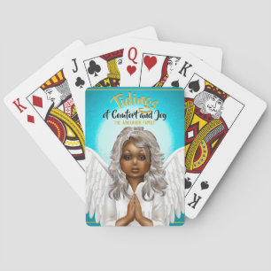 African American Praying Angel Pokerkaarten