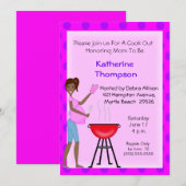 African American Pregnant Mom Invitation de cuisin (Devant / Derrière)