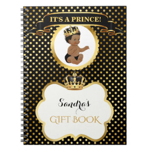 African American Prince Royal Black Gold Gift Notitieboek