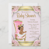 African American Princess Baby Shower Invitations (Devant)