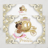 African American Princess Baby Shower Invitations (Devant / Derrière)