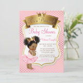 African American Princess Baby Shower Invitations (Debout devant)