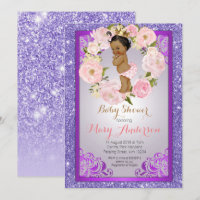African American Princess Baby shower uitgenodigd