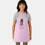 African American Princess Girl Pink Custom Kinder Schort (Insitu)