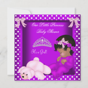 African American Prinses Baby shower Girl 2 Kaart