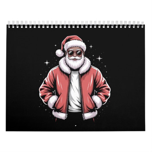 African American Santa Christmas Pajama Cool Black Kalender (Hoes)