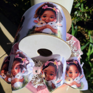 African-American Toddler With Easter Bunnies Lint
