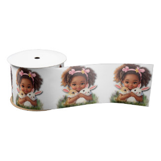 African-American Toddler With Easter Bunnies Lint