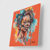 AFRICAN AMERICAN Wall Clock Vierkante Klok (Hoek)