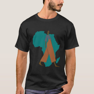 African American Woman Afrikaanse kaart T-shirt