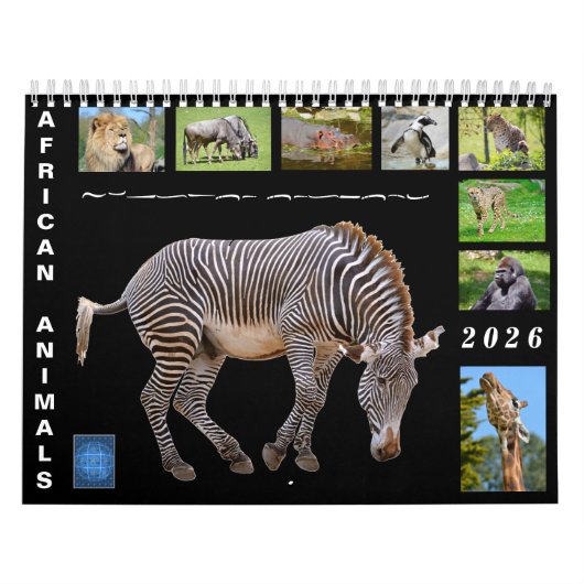 African animals 12 month calendar kalender (Hoes)