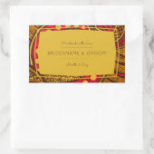 African Ankara Red Global Floral Gift Label (Tas)