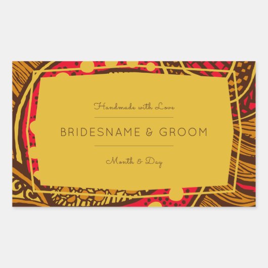 African Ankara Red Global Floral Gift Label (Voorkant)