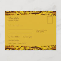 African Ankara Yellow Floral RSVP Meal Briefkaart