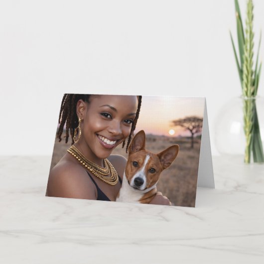 African Basenji Blank Card Kaart (Voorkant)