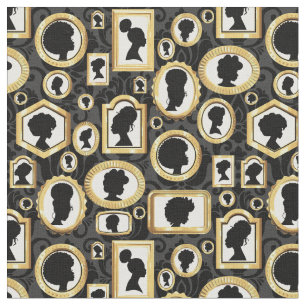 African Beauty Damask Cameo Stof