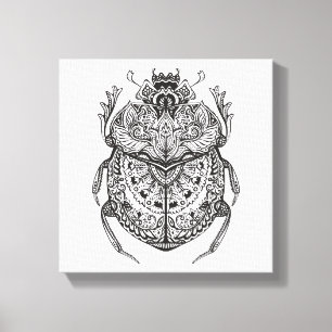 African Beetle Zendoodle 6 Canvas Afdruk