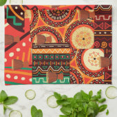 African Black Kente Tribal Pattern decor Theedoek (Gevouwen)