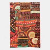 African Black Kente Tribal Pattern decor Theedoek (Verticaal)