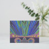 African Blue Paarse Decorative Art Design Print Briefkaart (Staand voorkant)