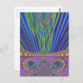 African Blue Paarse Decorative Art Design Print Briefkaart (Voorkant / Achterkant)