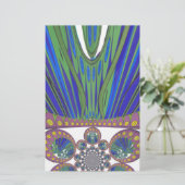 African Blue Paarse Decorative Art Design Print Briefpapier (Staand voorkant)