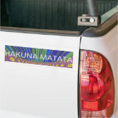 African Blue Paarse Decorative Art Design Print Bumpersticker (Op Truck)