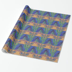 African Blue Paarse Decorative Art Design Print Cadeaupapier