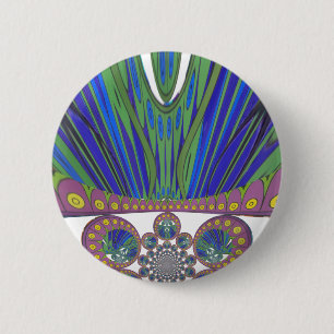 African Blue Paarse Decorative Art Design Print Ronde Button 5,7 Cm