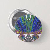 African Blue Paarse Decorative Art Design Print Ronde Button 5,7 Cm (Voorkant /achterkant)