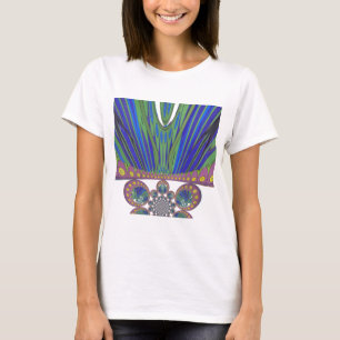African Blue Paarse Decorative Art Design Print T-shirt